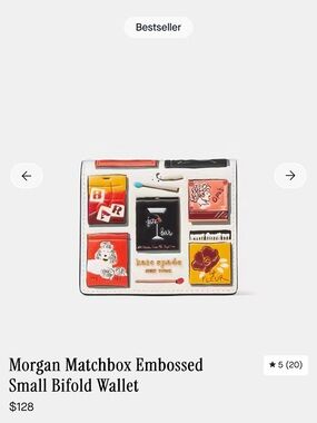 Kate Spade Bifold Matchbox embossed wallet